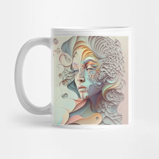 A Fractal Pattern Featuring A Beautiful Woman Mug